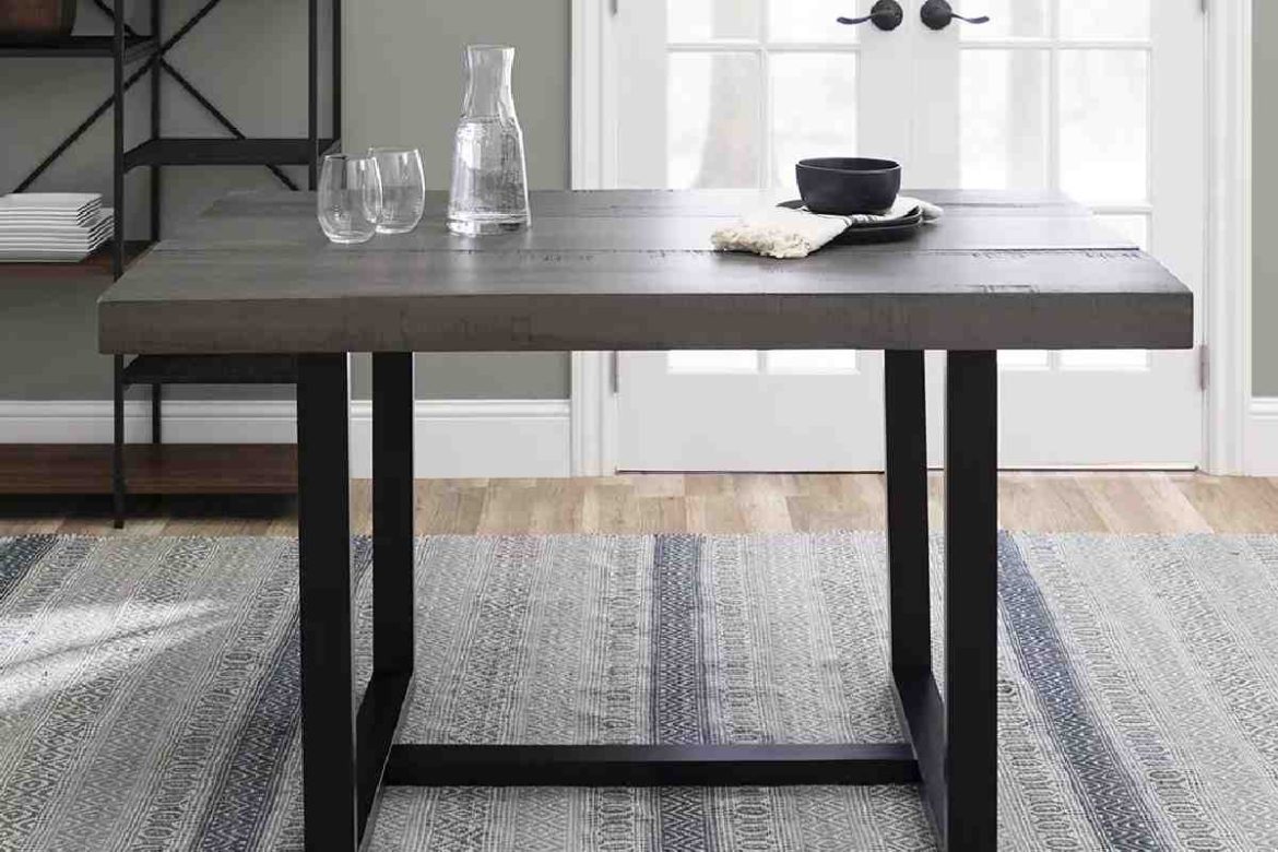 dining table grey wood with dimensional considerations for picking