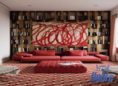 red ikea sofa bed with complete explanations and familiarization